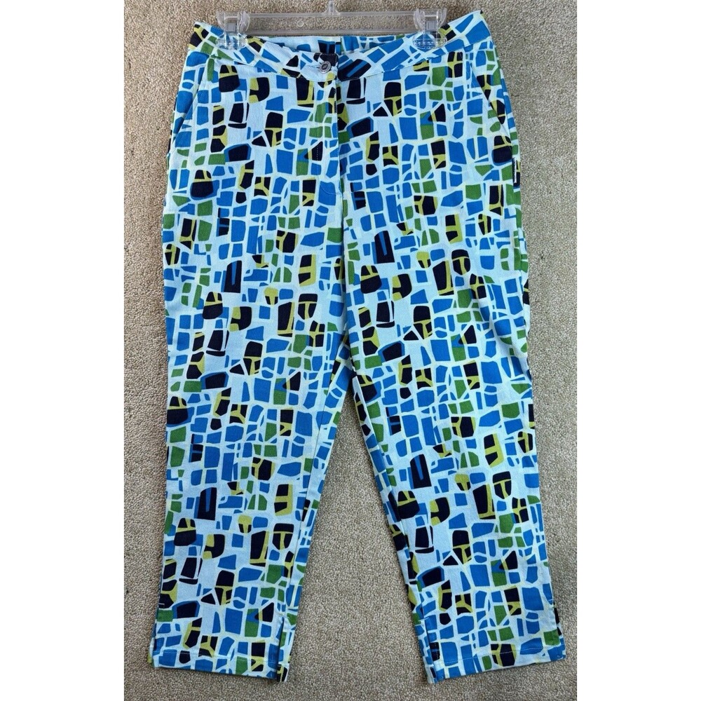 Vintage Funky Fresh Y2K Mecca Women’s Geometric  Stained Glass Pattern Pants 29”